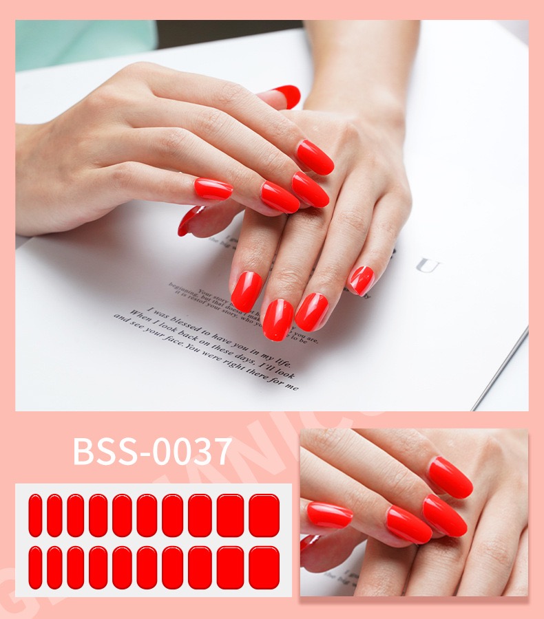 20pcs Semi-Cured Gel Nail Stickers