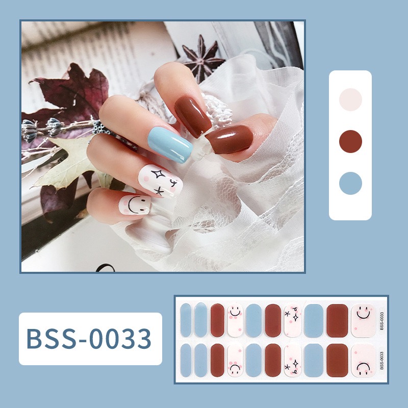 20pcs Semi-Cured Gel Nail Stickers