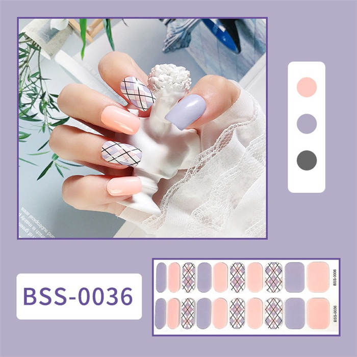 20pcs Semi-Cured Gel Nail Stickers