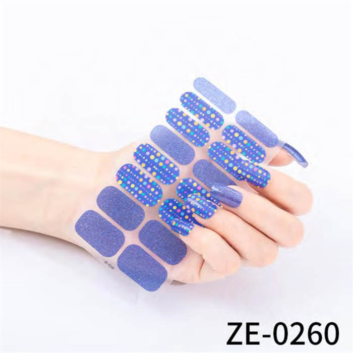 Purple Colored Polka Dots Nail Wraps