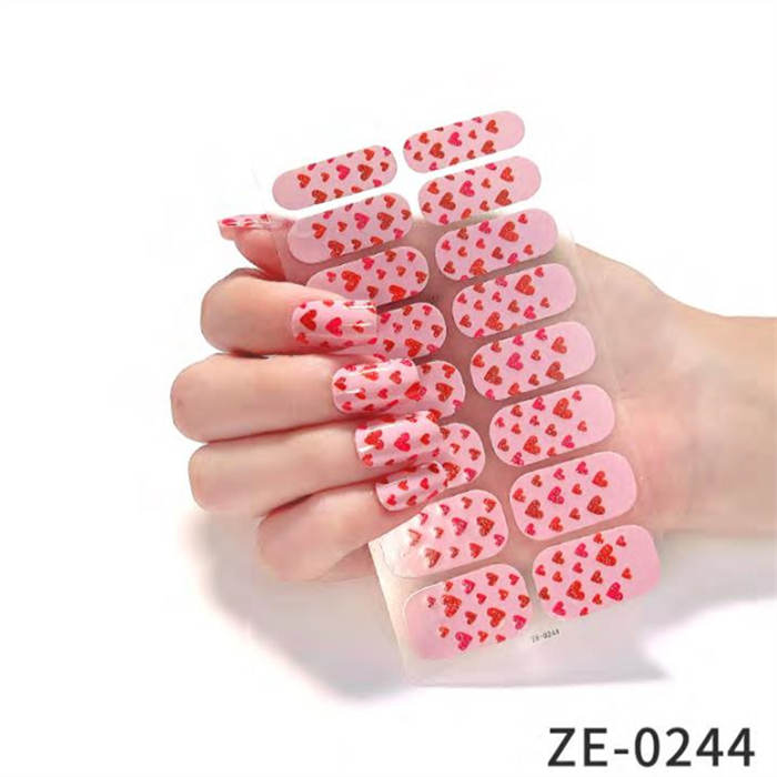 Pink Hearted Shape Nail Wraps