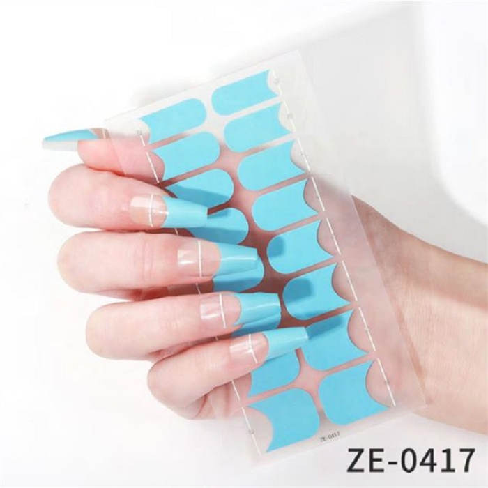 Fresh Blue French Nail Wraps