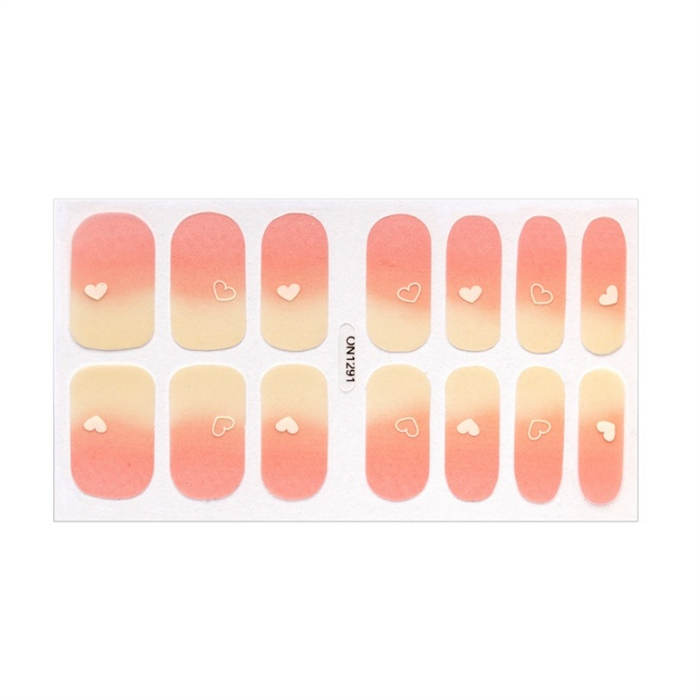 Graduated Color Heart Nail Wraps