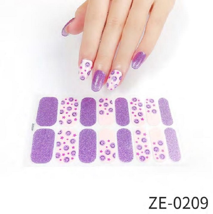 smile face emoticon designs nail wraps 1