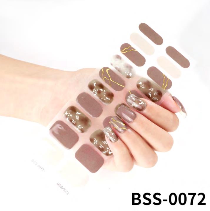amber gold foil semi cured nail wraps